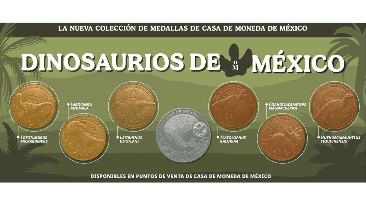 ¡Dinosaurios en tu bolsillo! Descubre la nueva colección de monedas conmemorativas de México