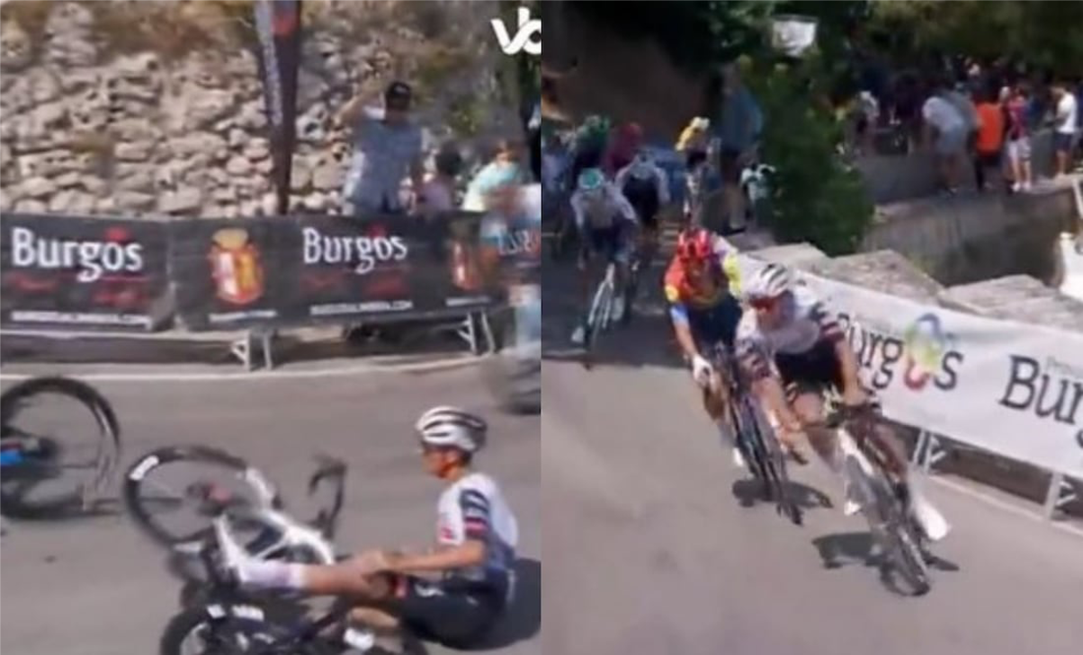 Isaac del Toro sufre dura caída en la Vuelta a Burgos: así fue el dramático cierre de etapa