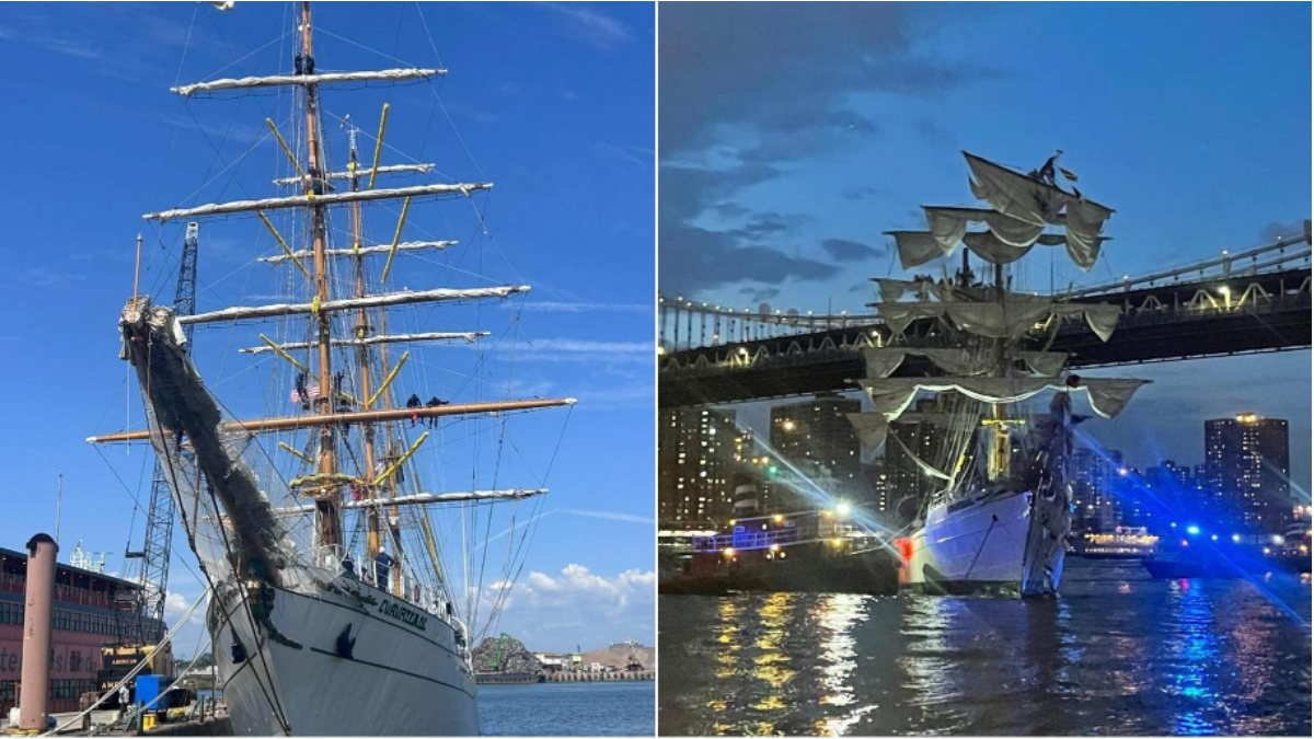 Buque escuela Cuauhtémoc vuelve a Nueva York tras choque con puente de Brooklyn