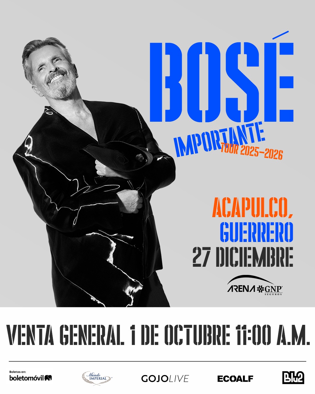 MIGUEL BOSÉ ILUMINARÁ ACAPULCO CON “IMPORTANTE TOUR” PARA CELEBRAR SU LEGADO