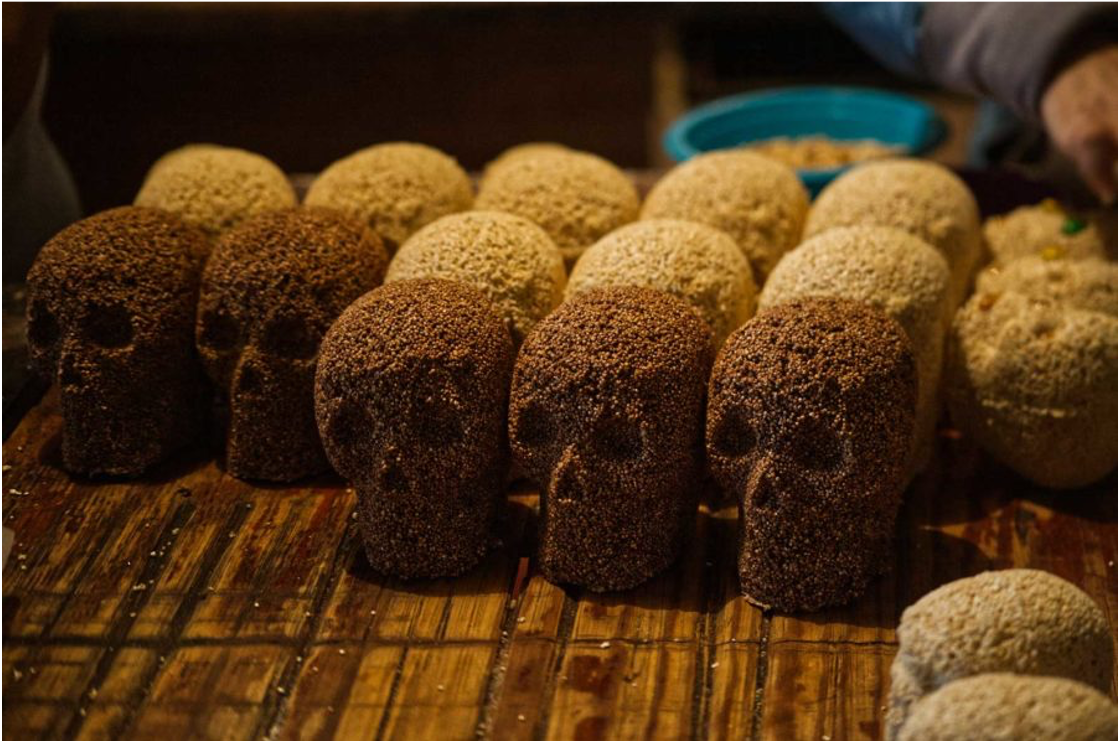 Calaveras de amaranto, un vínculo entre la gastronomía y la cultura prehispánica
