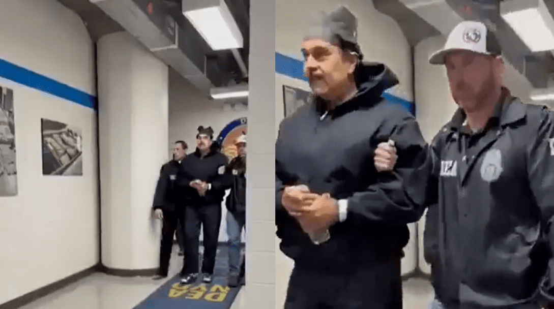 Video muestra a Maduro esposado en pasillo de la DEA