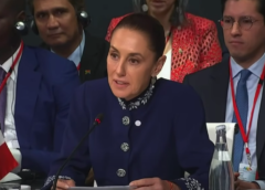 Sheinbaum debuta en Europa en cumbre internacional por la democracia y la paz