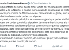 Sheinbaum responde al regreso de Rocha: cargos son pasajeros
