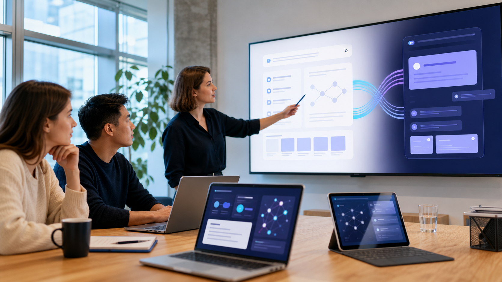 Equipo analiza la visibilidad de una marca en respuestas de inteligencia artificial y contenidos estructurados.